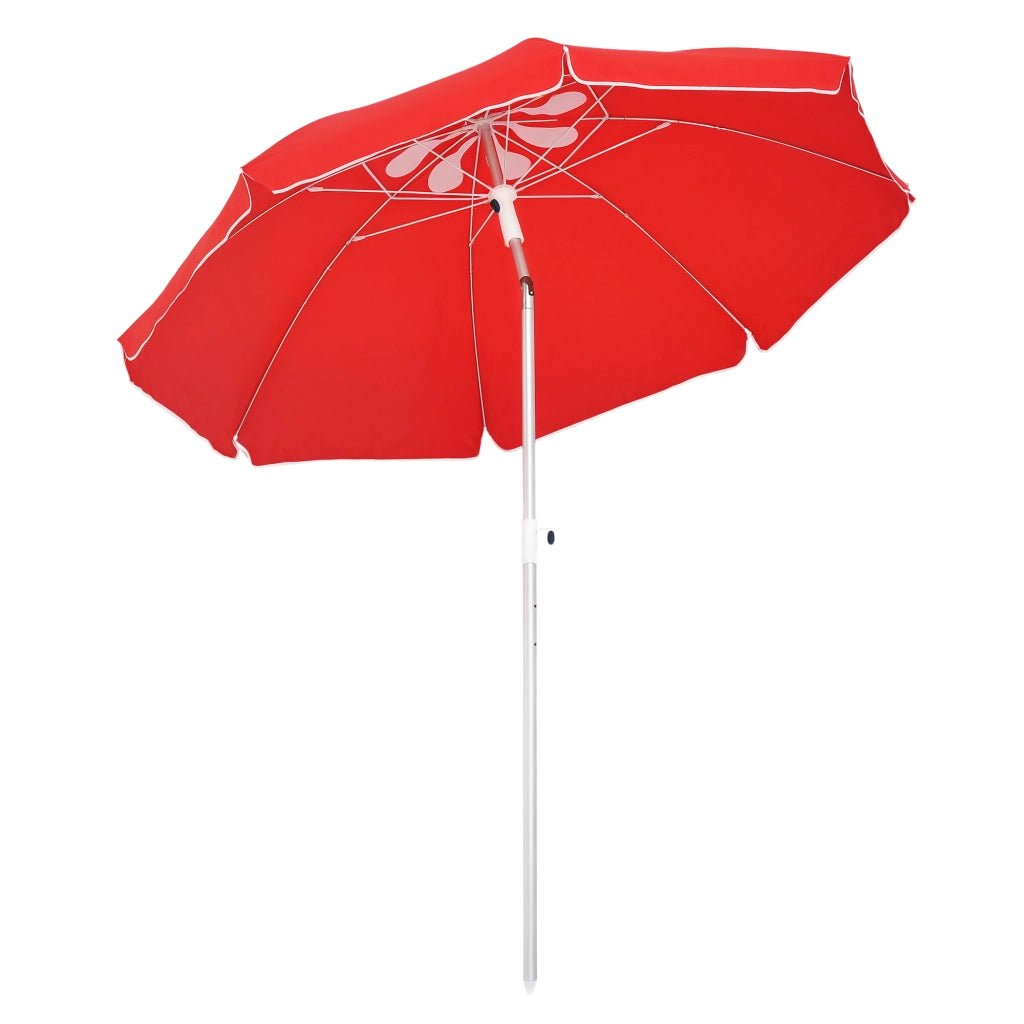 Ombrellone da giardino inclinabile ottagonale ¨C zephmum ¨C rosso ?180 cm tessuto anti-UV
