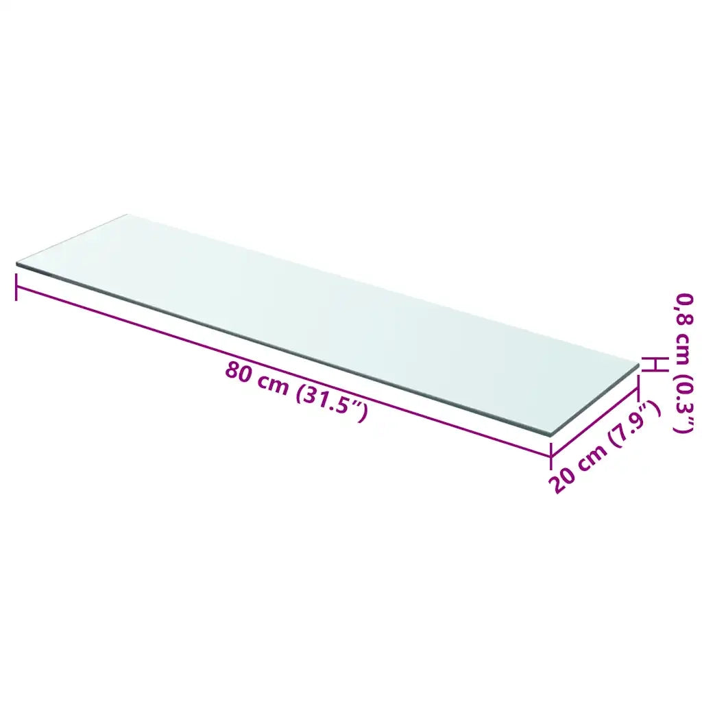 Mensole in Vetro Trasparente 2 pz 80x20 cm 3051574