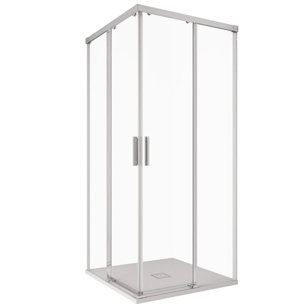 Box Doccia angolare 90x100 cm 2 ante Scorrevoli in Cristallo trasparente 6mm H195 Bonussi Grace