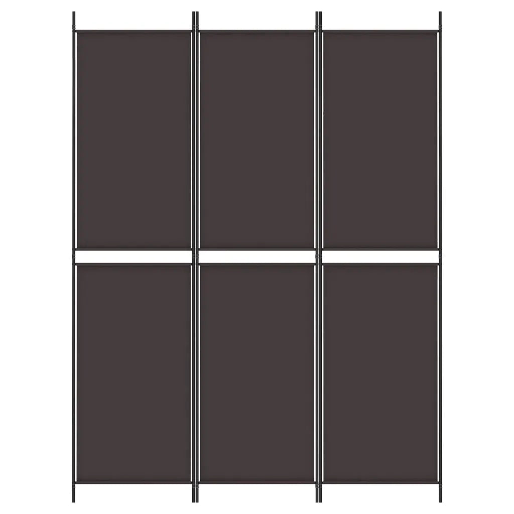 Divisorio a 3 Pannelli Marrone 150x200 cm in Tessuto 350227