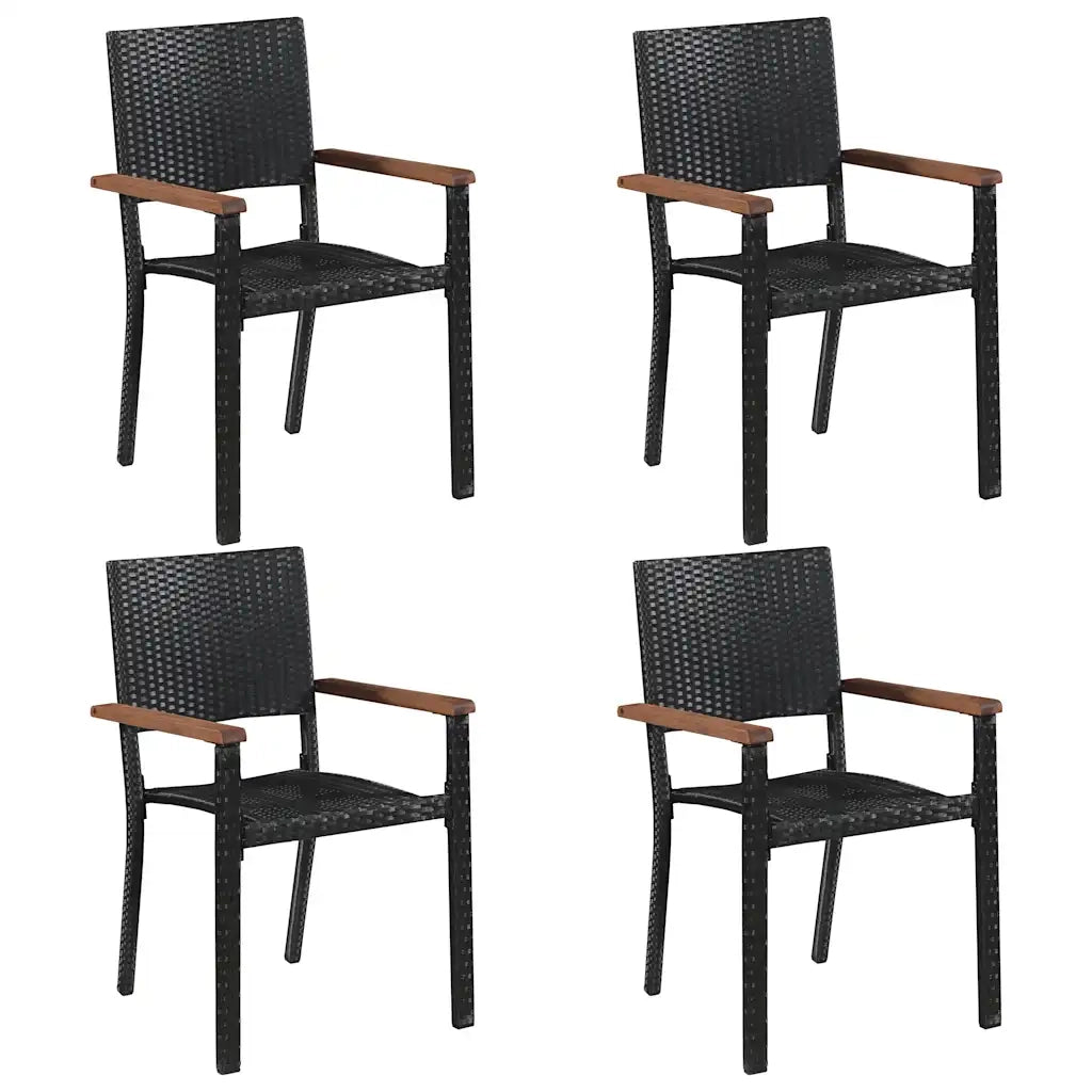 Set Mobili da Pranzo per Giardino 5 pz Nero cod mxl 35627