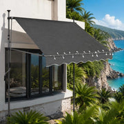 Retractable Awning, Manually Operated, With LED, 150 Cm, Anthracite