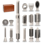 Cecotec AirGlam 14in1 Flex Champagne, modellatore capelli, 14 testine, 1400W, tecnologia Coanda, schermo TFT, ceramica e cheratina