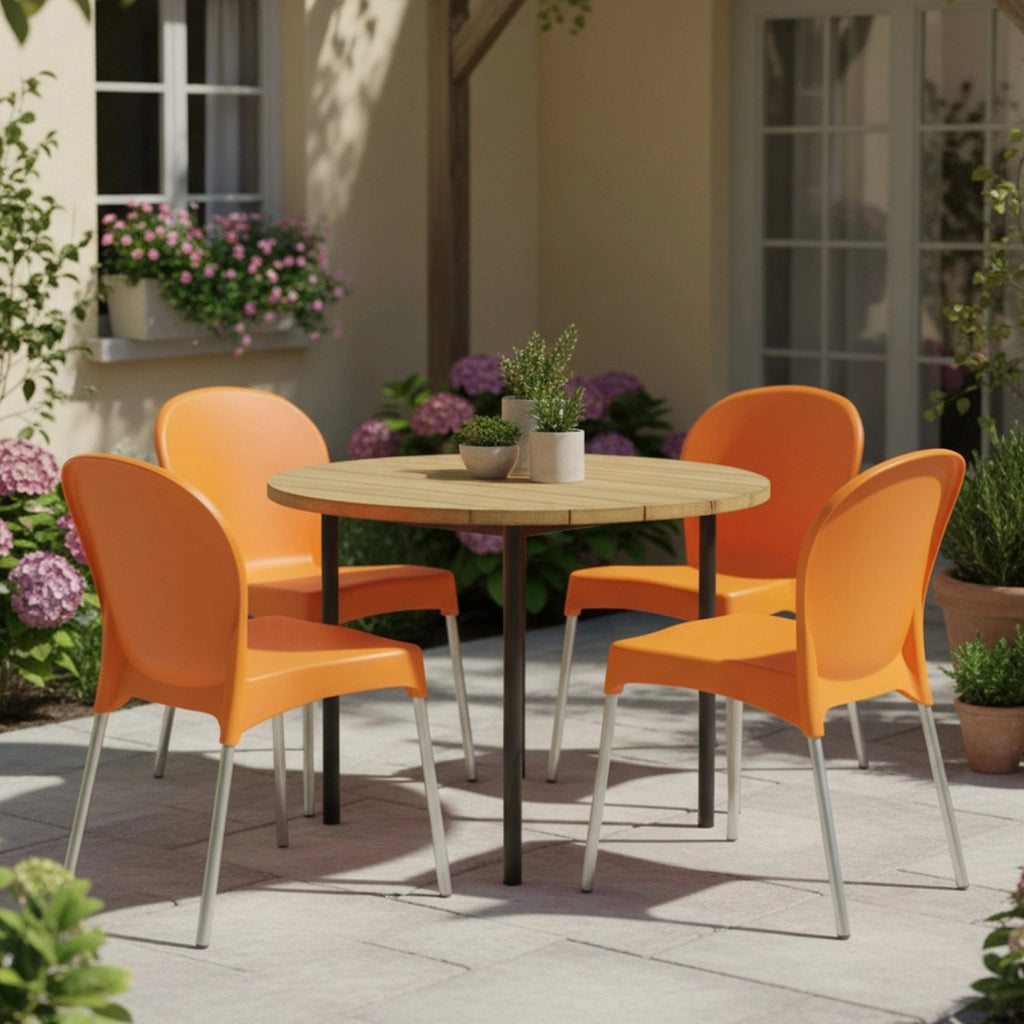 Eclectic, Sedia da Esterno 4 Sedie Made in Italy, Arancione