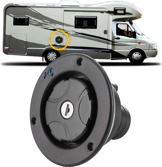 Tappo serbatoio per acqua potabile - riempitore con 2 chiavi - camper e caravan - spessore porta 30-40 mm