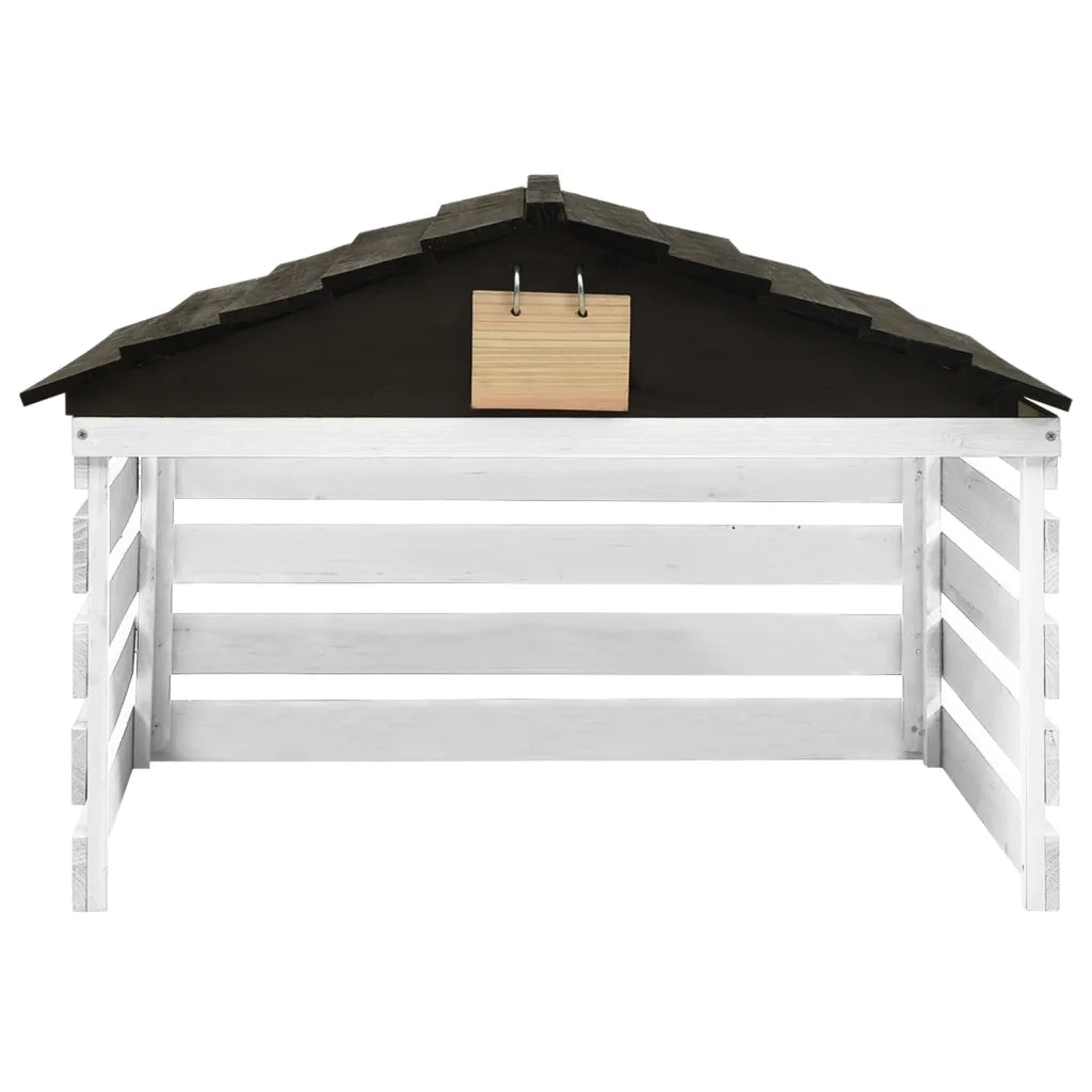 Casetta per Tosaerba Robotizzato Nero e Bianco 78x74x54cm Abete cod mxl 64992