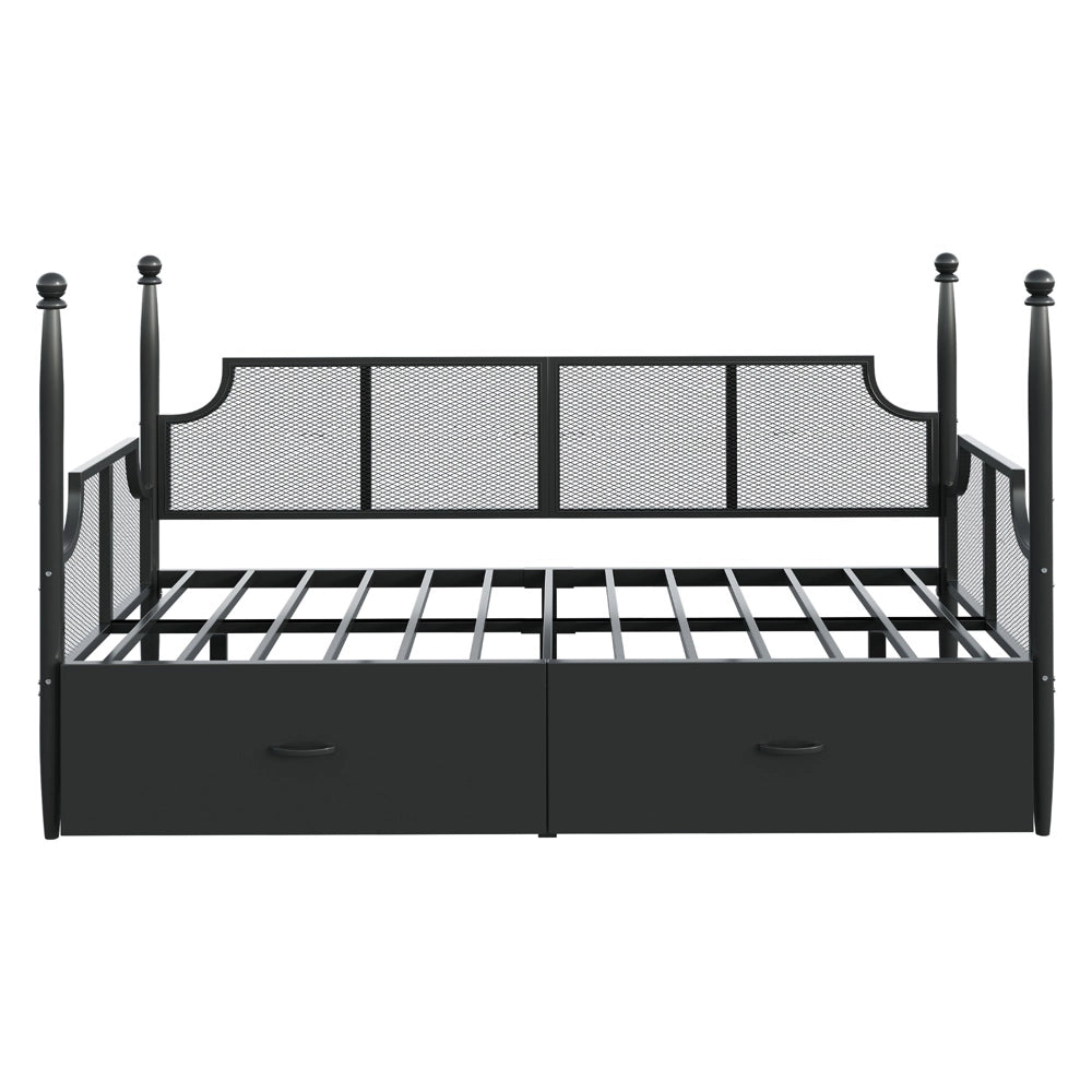 Divano letto - Xylo - 90x200 cm vintage nero