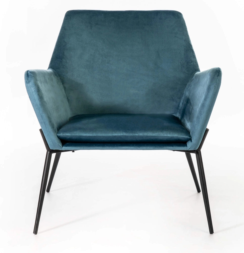 Poltrona 71,5x54x70 cm in Metallo e Velluto Blu