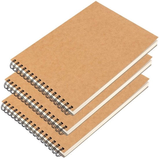 Taccuino A4 160 g/m² - Legato a spirale - Copertina rigida - Copertina in cartone - 100 pagine (50 fogli) - Superficie di scrittura liscia - Quaderno