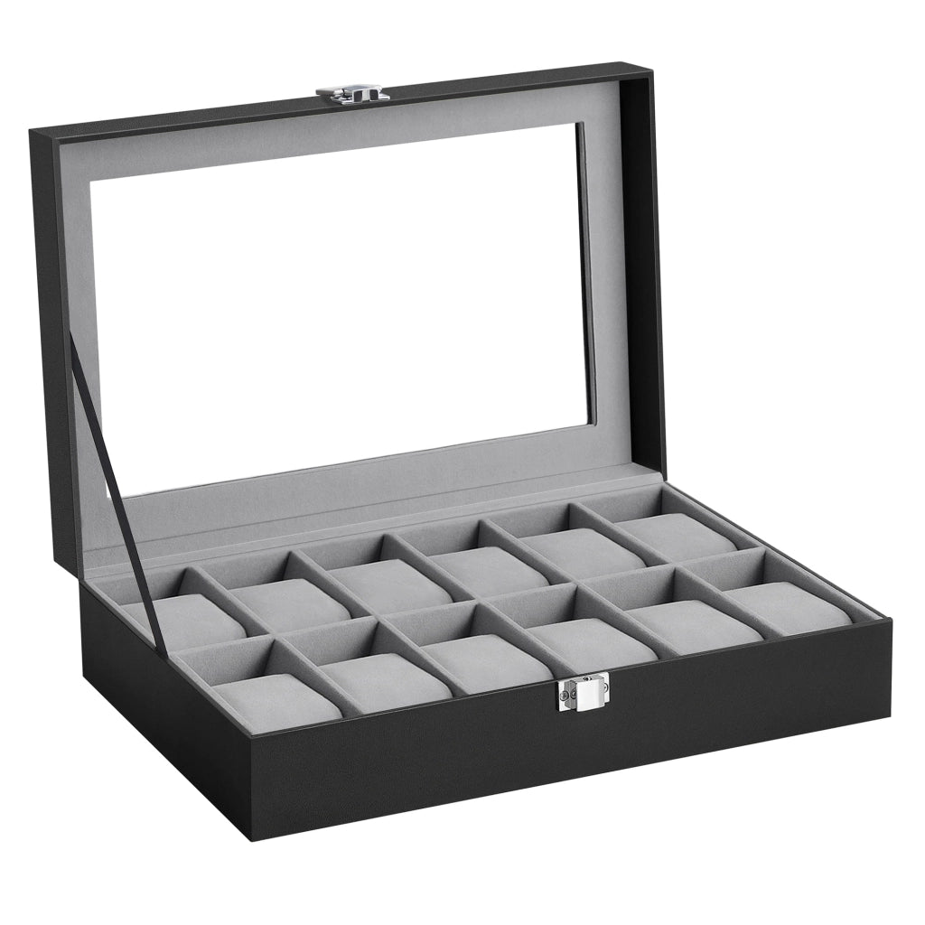 Valora WATCH BOX 12 Porta orologi con fodera in velluto nero