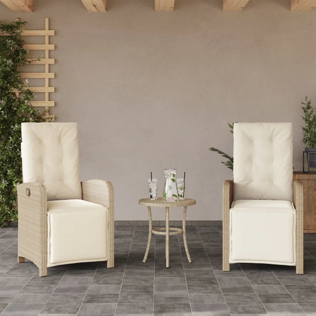 Sedie da Giardino Reclinabili 2 pz | Sedie da Esterno con Poggiapiedi Polyrattan
