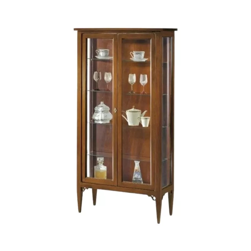 Vetrina arte povera color noce in legno l.89 p.34 h.170 (177) - Mobili 2G