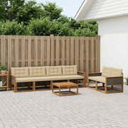 Set di divani da esterno con cuscino 7 pcs Naturale e Beige 3381261