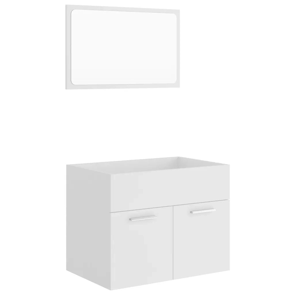 Set Mobili da Bagno 2 pz Bianco in Truciolato cod mxl 53122