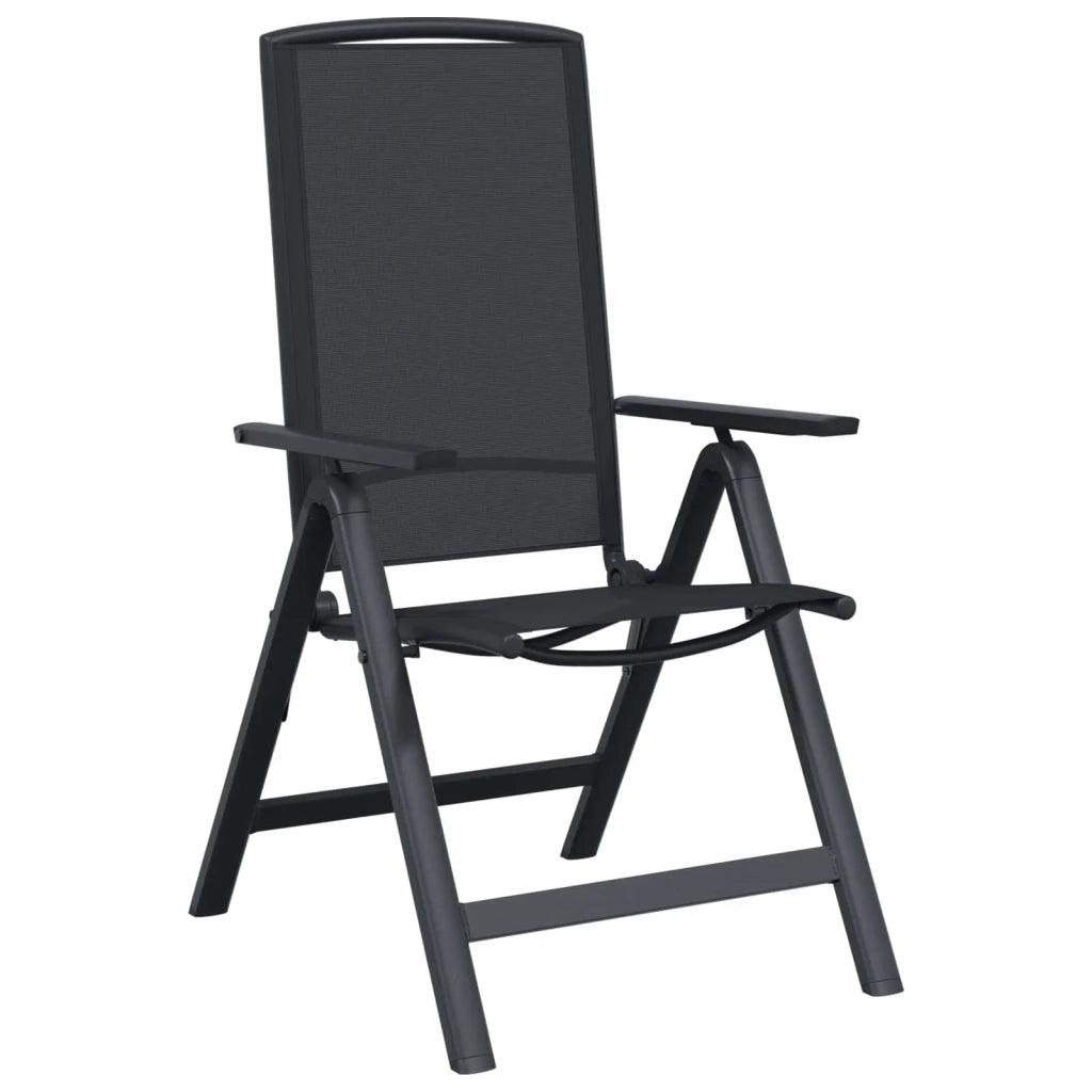 Sedie da giardino reclinabili 2 pcs Nero 58 x 71 x 112 cm