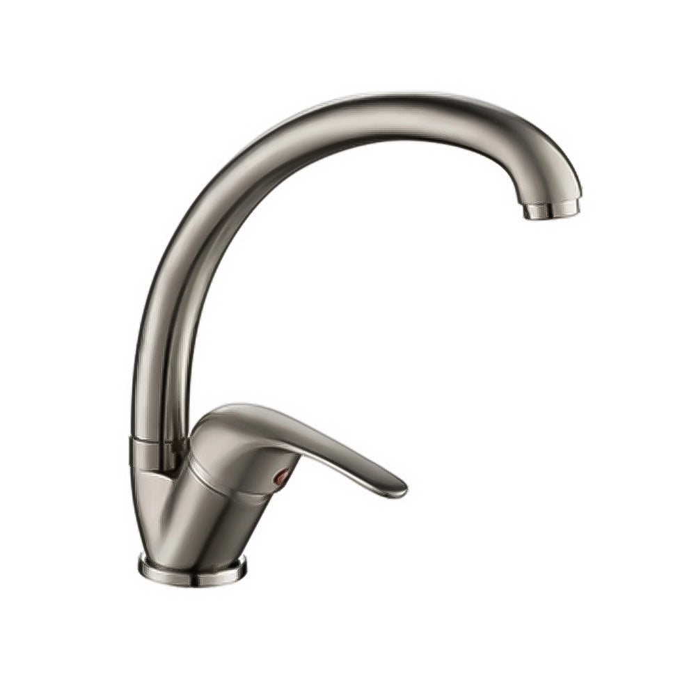 Rubinetto cucina a canna alta in ottone satinato Remy