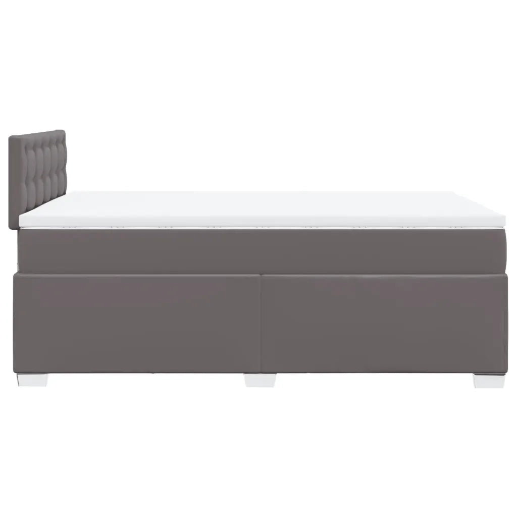 Giroletto a Molle con Materasso Grigio 120x190 cm in Similpelle