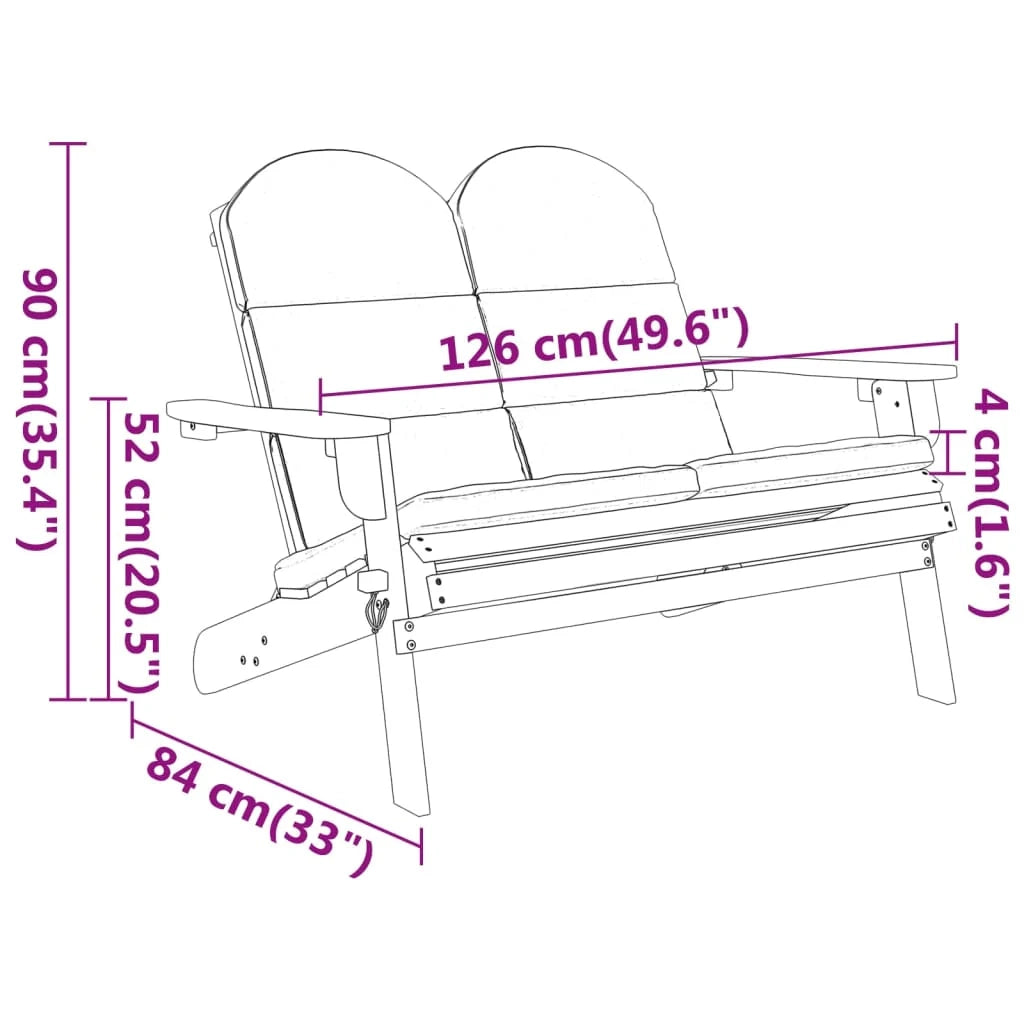 Panca da giardino mobili da esterno per patio terrazza e cuscini 126 cm legno massello di acacia 02_0011338