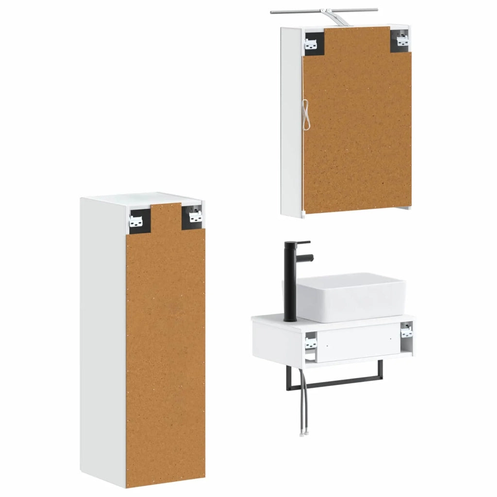 Set di Armadi da Bagno 4 pcs Bianco 50 x 14,5 x 70 cm 3407383