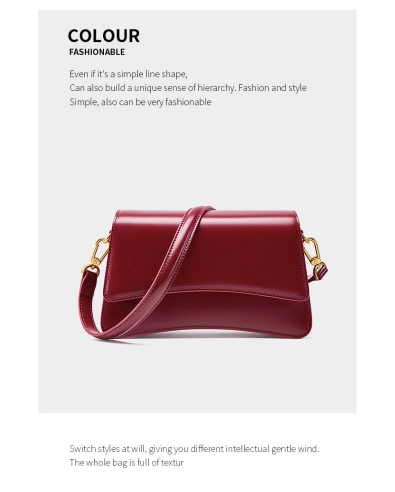 Borsa a tracolla Boston Shell in vera pelle, colore rosso