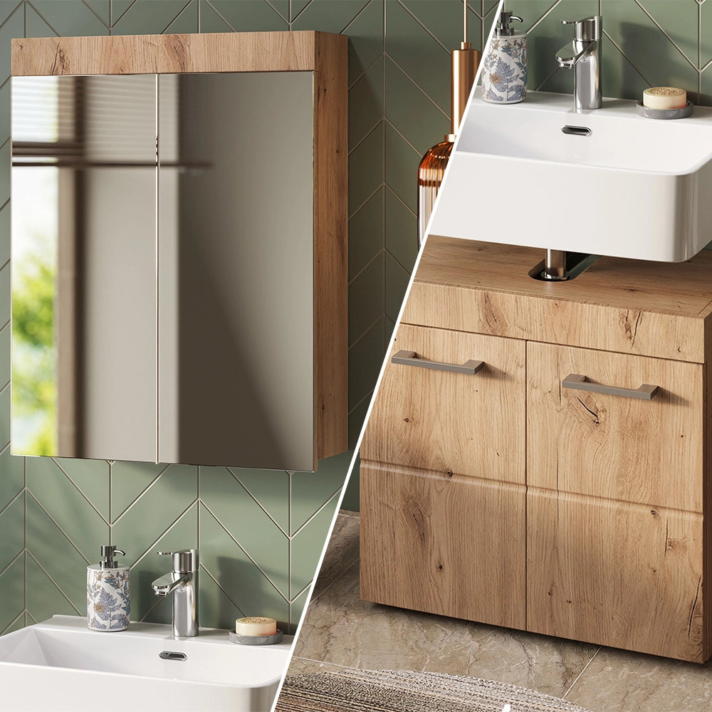 Set mobili bagno Luna Quercia Wotan 2 parti Vicco