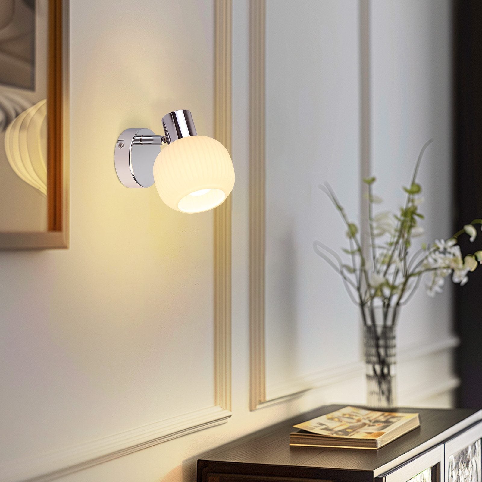 ZMH Faretto da soffitto 1 fiamma vetro design vintage moderno E14 per camera letto