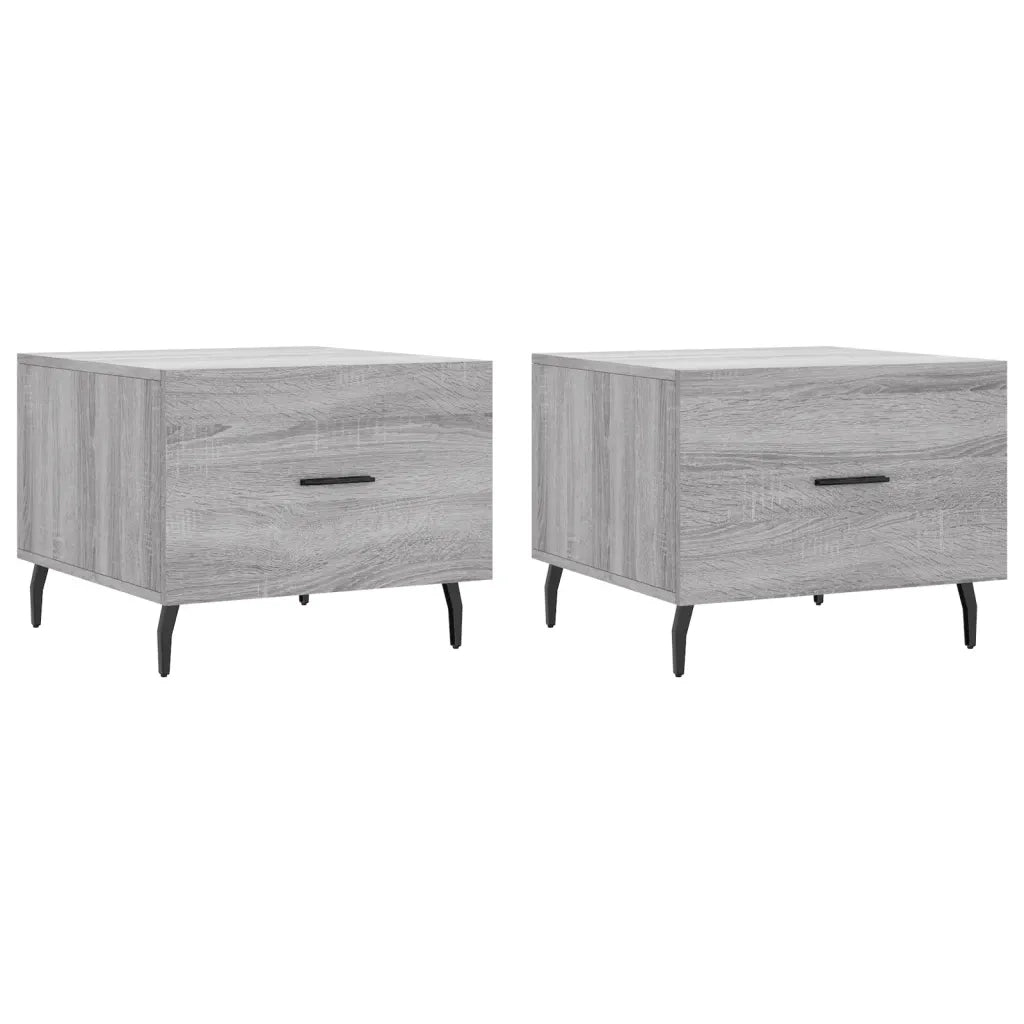 2 pz Tavolini salotto | Tavolino da caff¨¨ | Tavolino da Soggiorno Grigio Sonoma 50x50x40cm Legno Multistrato