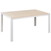 Tavolo da giardino in alluminio beige e bianco per 6 persone moderno resistente agli agenti atmosferici