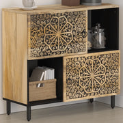 Credenza-Buffet-Armadio da cucina 80x33x75 cm in Legno Massello di Mango 810554