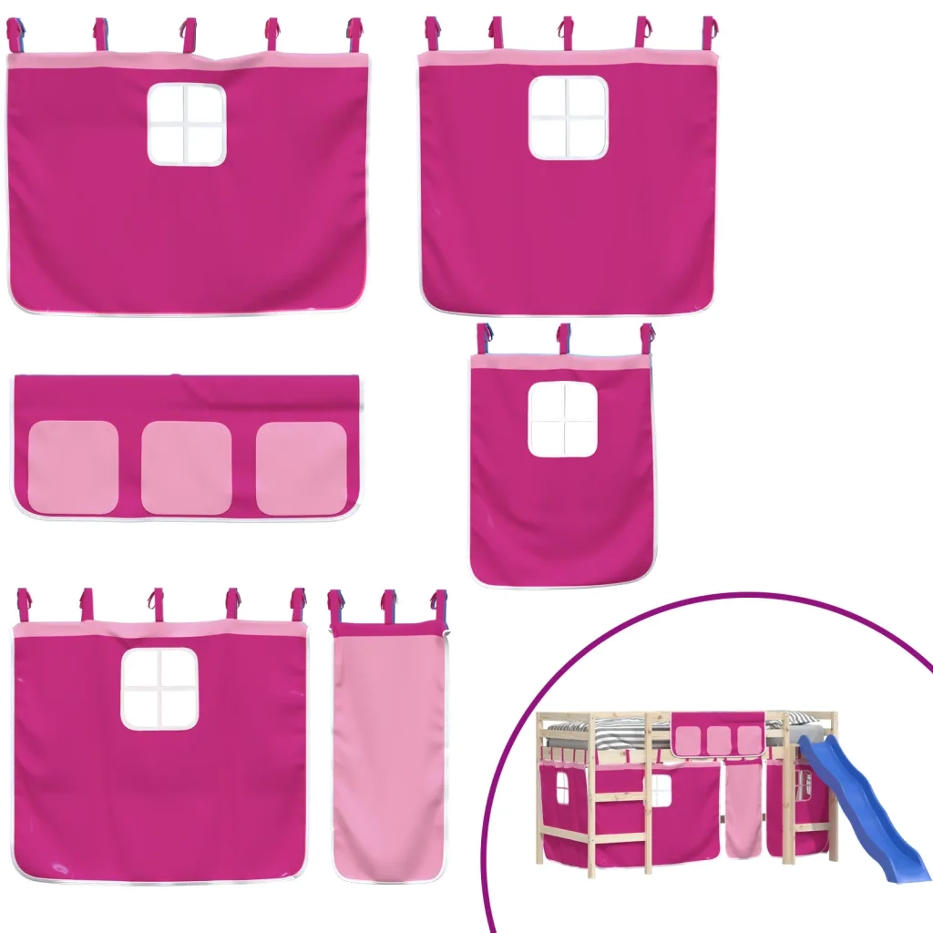 Tende per Letto a Soppalco Rosa in Poliestere 835915