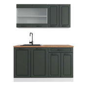 Vicco Cucina monoblocco Antracite casa di campagna/bianco 140 cm , PL Rovere