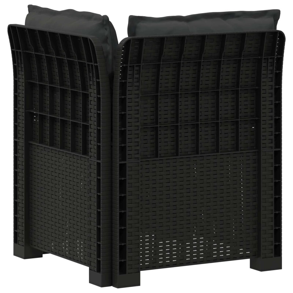 Divano da esterno-Divano da Giardino a 1 Posto con Cuscini Aspetto Rattan PP 256325