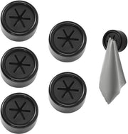 Set da asciugamani 5 pezzi, tenuta di asciugamani autoadesiva, tenuta rotonda in ABS per asciugamani, deurhanddoekhouder per bagno, cucina e casa, accessori per campeggio senza perforazione (nero)