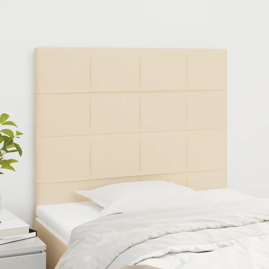 Testiera-Testata-Testiera Decorativa Crema 90x5x118/128 cm Tessuto 130160