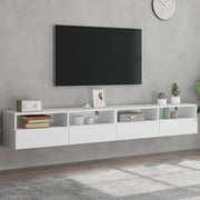 Mobili TV a Parete 2pz Bianchi 100x30x30 cm Legno Multistrato 836883