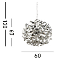 Lampadario Contemporaneo Riccioli Acciaio Cromo 6 Luci G9