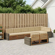 Set di divani da esterno con cuscino 8 pcs Naturale e Beige
