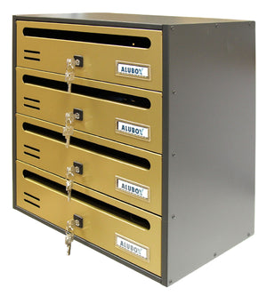 alubox cassetta cubo a 4 posti oro cod:ferx.56869