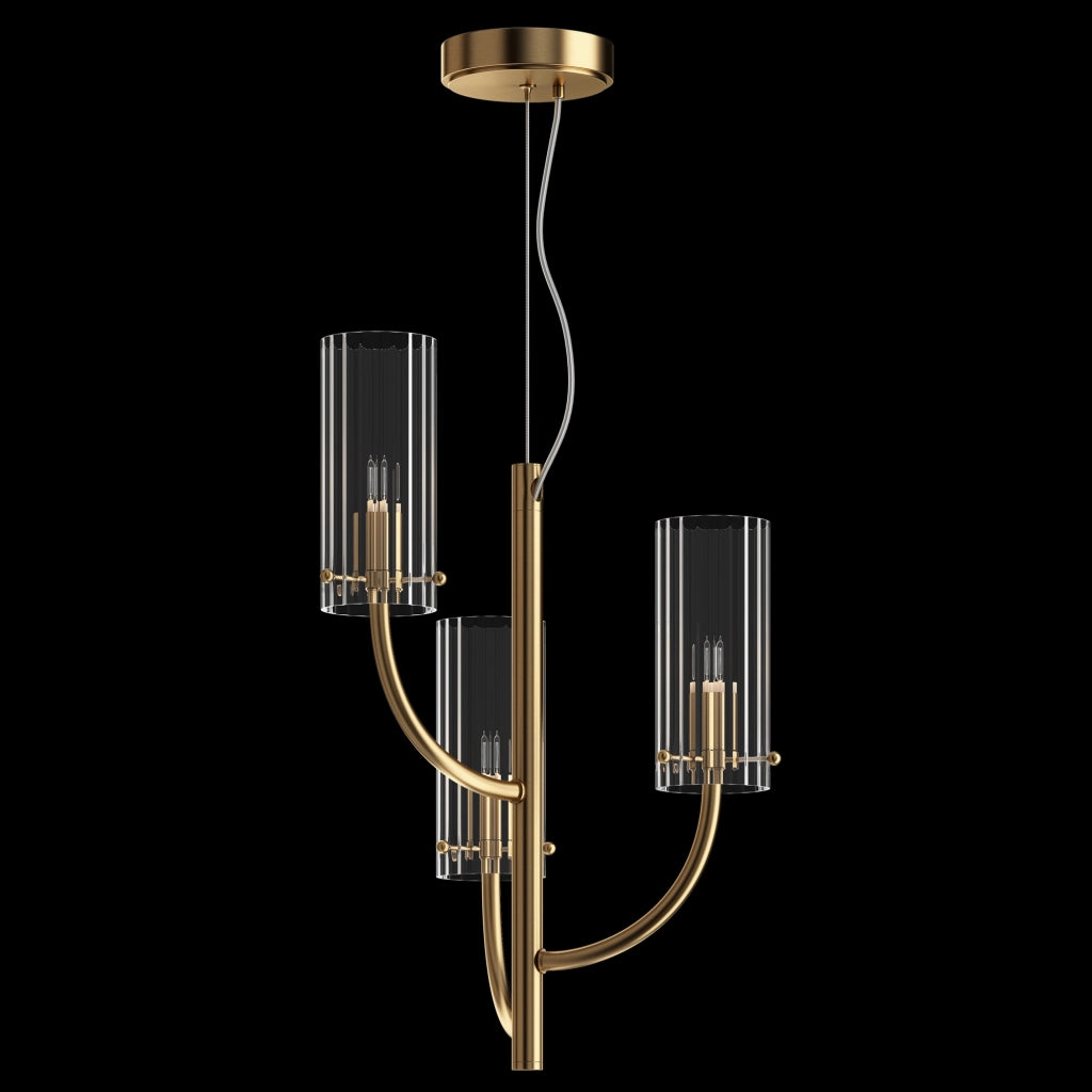 Maytoni Lampadario contemporaneo Arco 3 luci G9 ottone metallo diffusore vetro