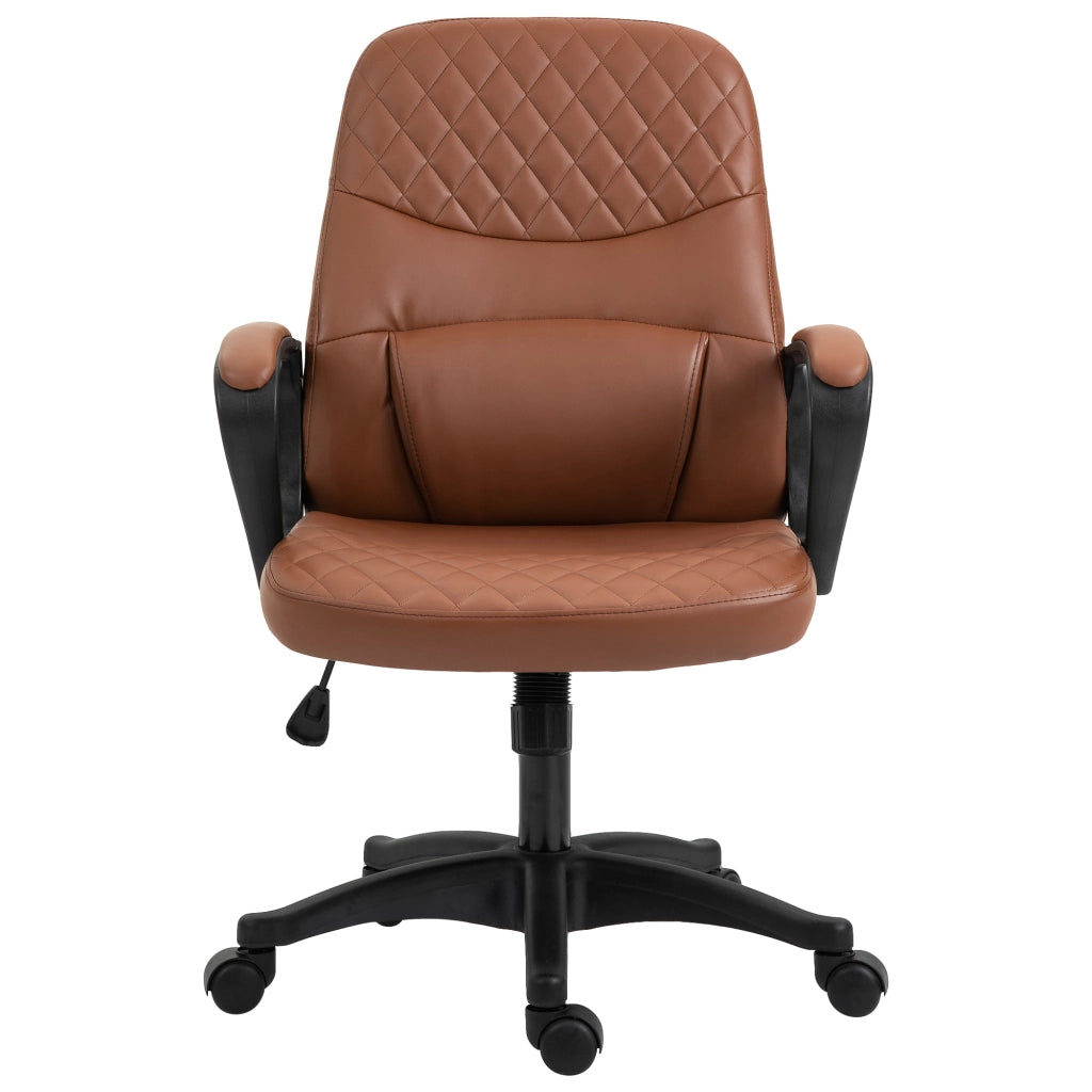 Poltrona da Ufficio Massaggiante Reclinabile con Altezza Reg. e Porta USB ¨C Minimal ¨C Similpelle Marrone, 59x63x92-101cm