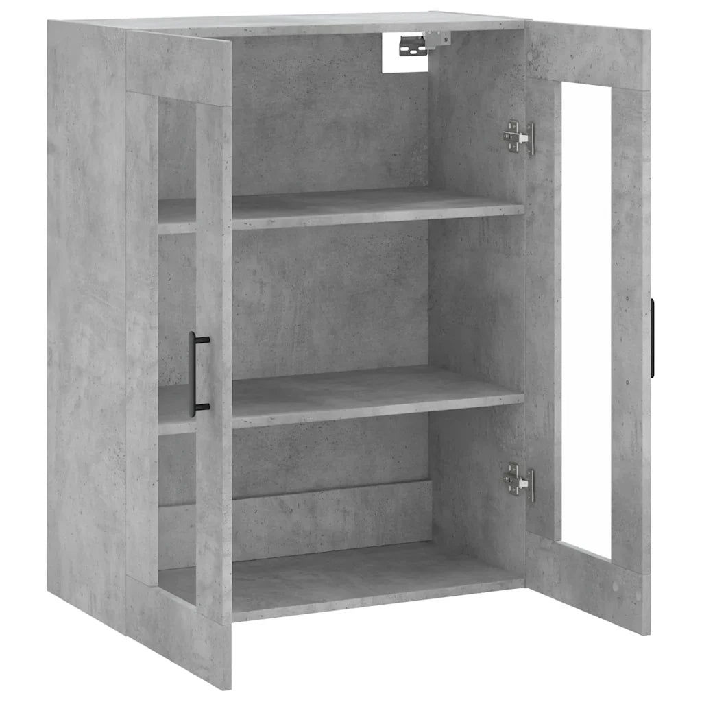 Mobiletto a muro di design pratico e spazioso 69,5 x 34 x 90 cm in legno composito grigio cemento 02_0048632