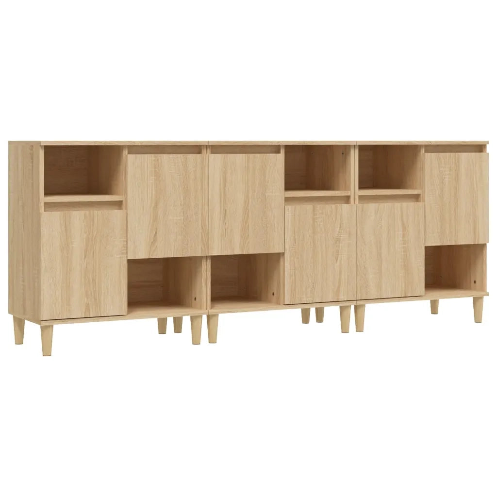 Credenze 3pz Rovere Sonoma 60x35x70 cm in Legno Multistrato 3185738