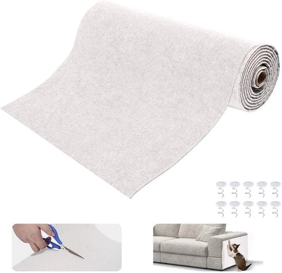 Krabbaglio autoadesivo per gatti piastra di gatto per gatti con 10 punte (1 m x 0,4 m, beige)