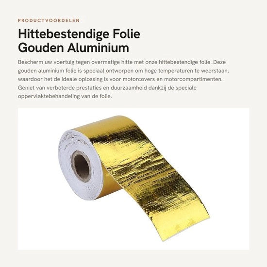 Folie di protezione termica - Riflettente - Isolante termico - 9m x 5cm - Resistente al calore - Anticorrosivo - Autocolante - Vetrificante - Isolante termico