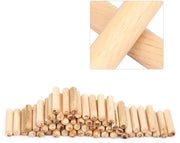 Paspenni in Legno - 100 Unità - Diametro M6 - Legno Duro - Pluggi Cilindrici - Per Lavorazione del Legno