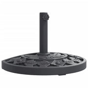 Base per ombrellone semicircolare 49 x 31 x 31 cm soluzione stabile per terrazza motivo floreale nero PE 02_0056641