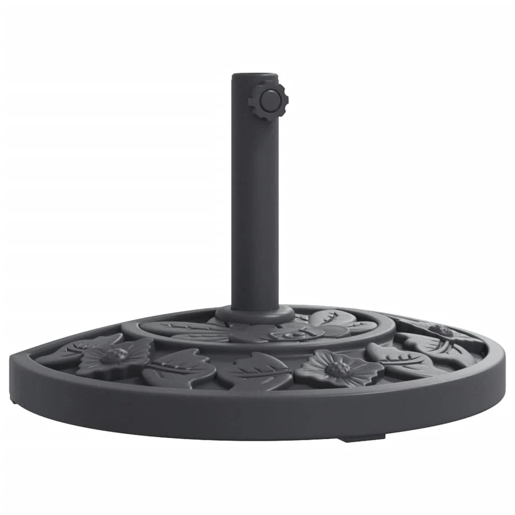 Base per ombrellone semicircolare 49 x 31 x 31 cm soluzione stabile per terrazza motivo floreale nero PE 02_0056641