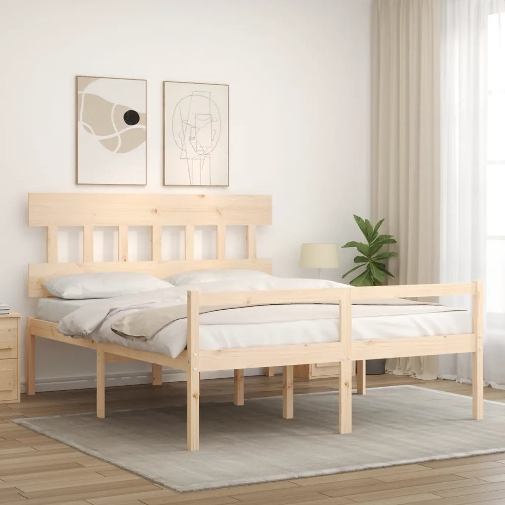 Letto per Anziani con Testiera 160x200 cm in Legno Massellocod mxl 117553