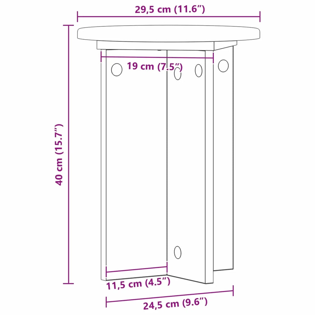 Supporto per piante 2 pcs Legno antico Ø29,5 x 40 cm 899742