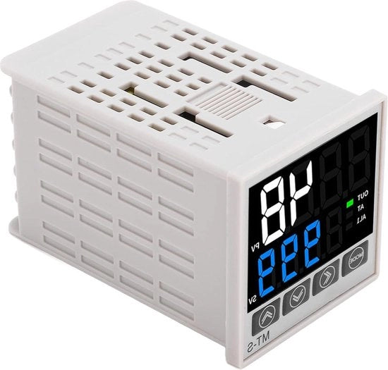 Regolatore di temperatura universale AC 100-240V con relè a stato solido - Sostegno KJEN - Termocoppia - Regolazione automatica della temperatura - Dimensioni 48x48mm.